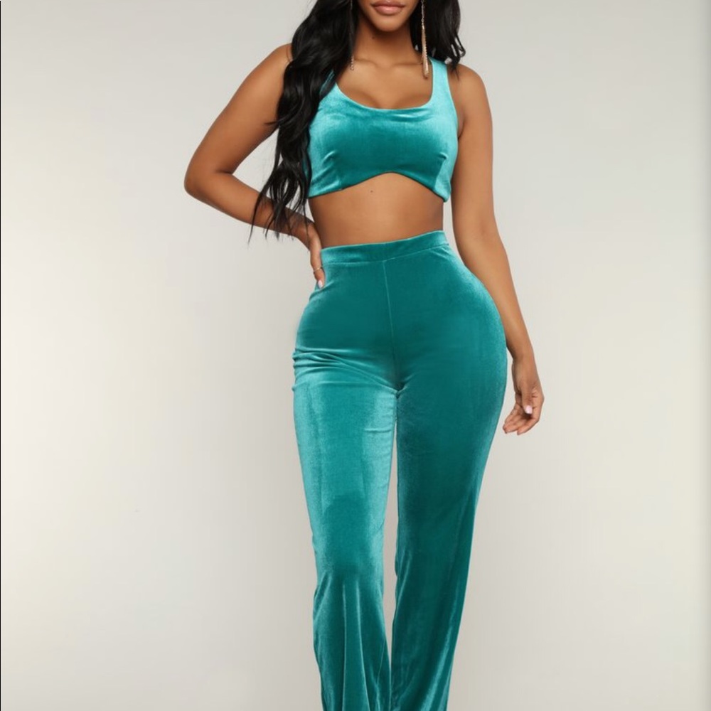 Teal Velvet Set